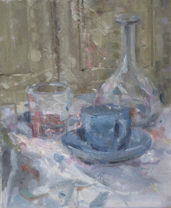 Blue Cup and Carafe
