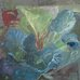 Washing line, cabbages and rhubarb