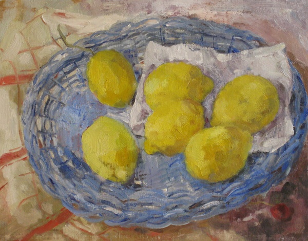 Lemons in basket