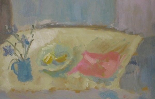 Still life in grey and pink