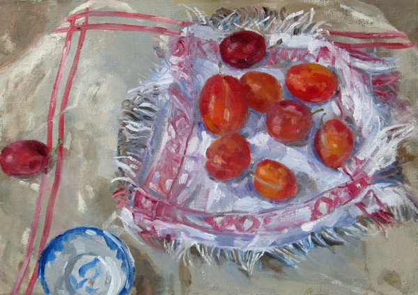 Plums on French Cloth