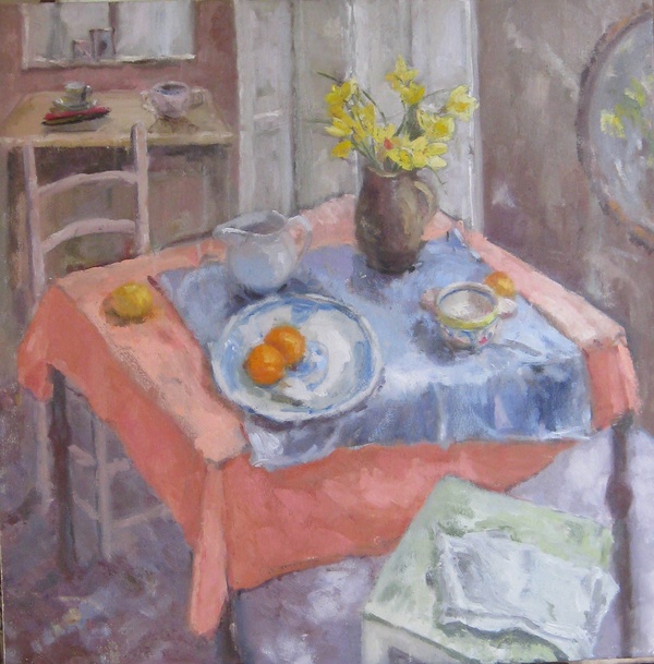 Daffodils with Quimper Dish